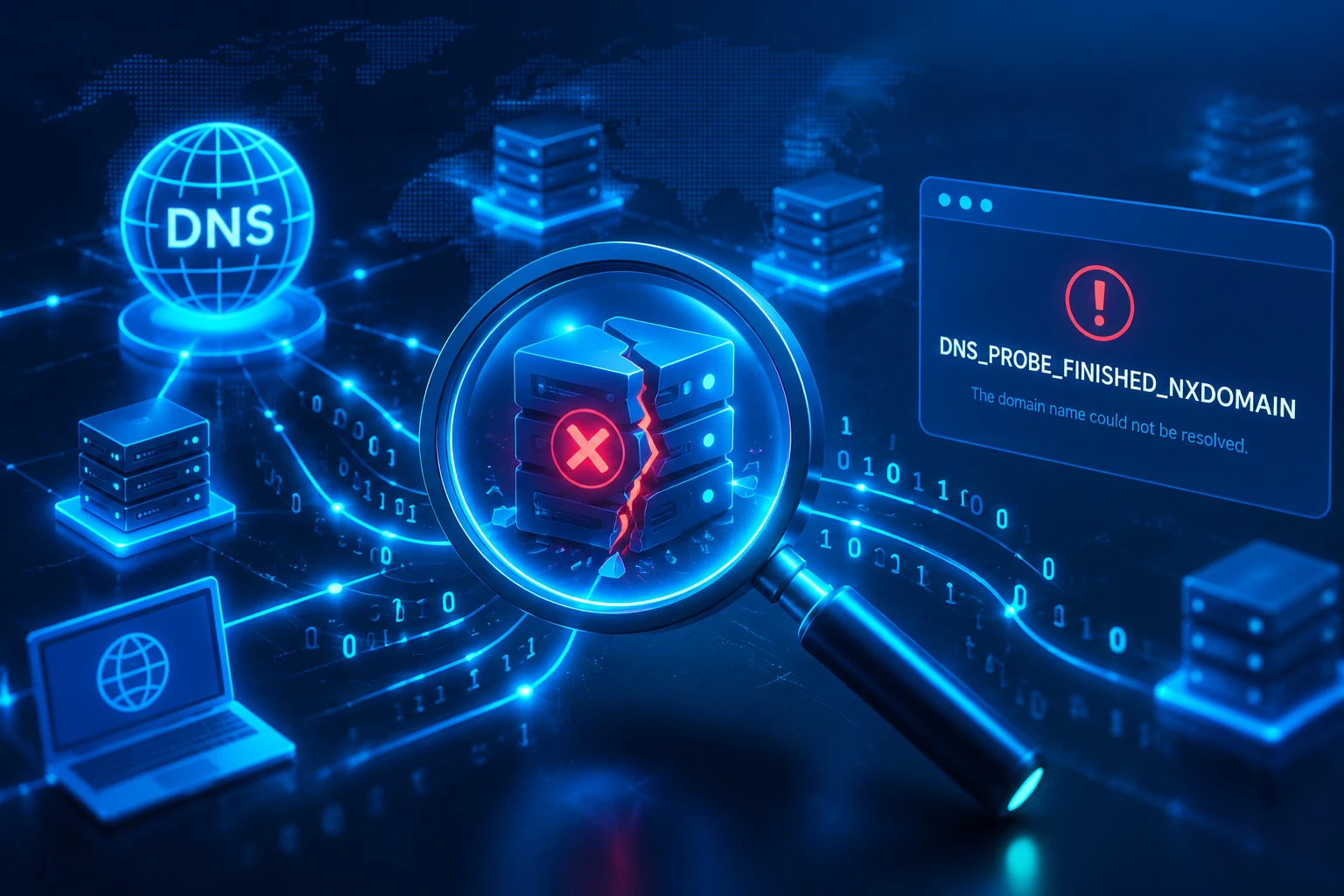 رفع خطای DNS_PROBE_FINISHED_NXDOMAIN